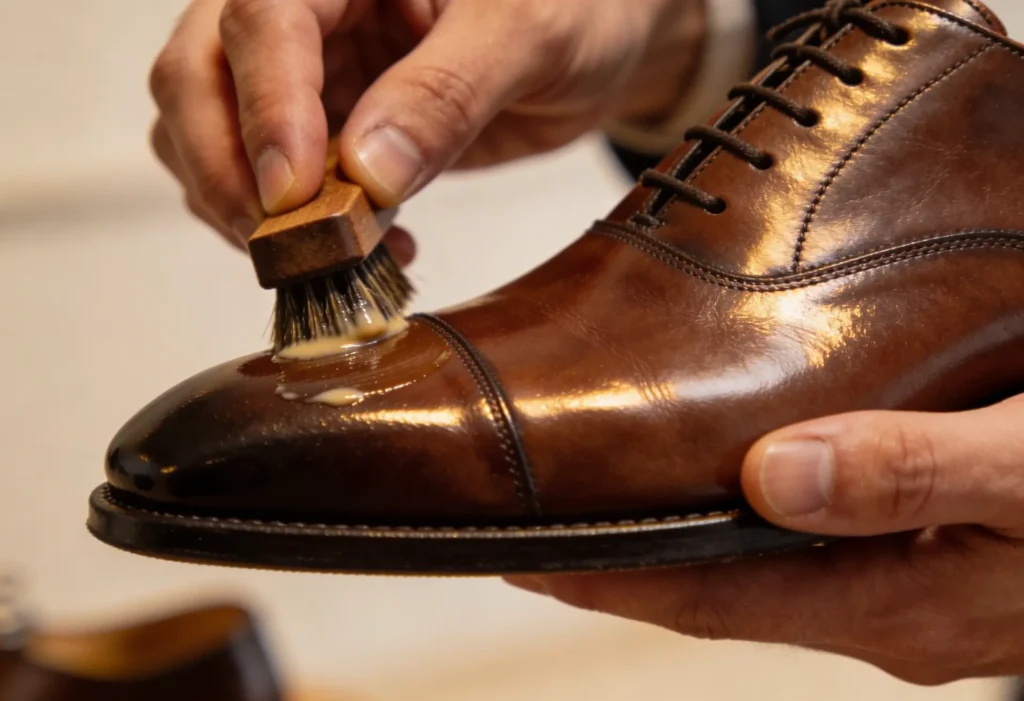 plano detalle cuidado zapato